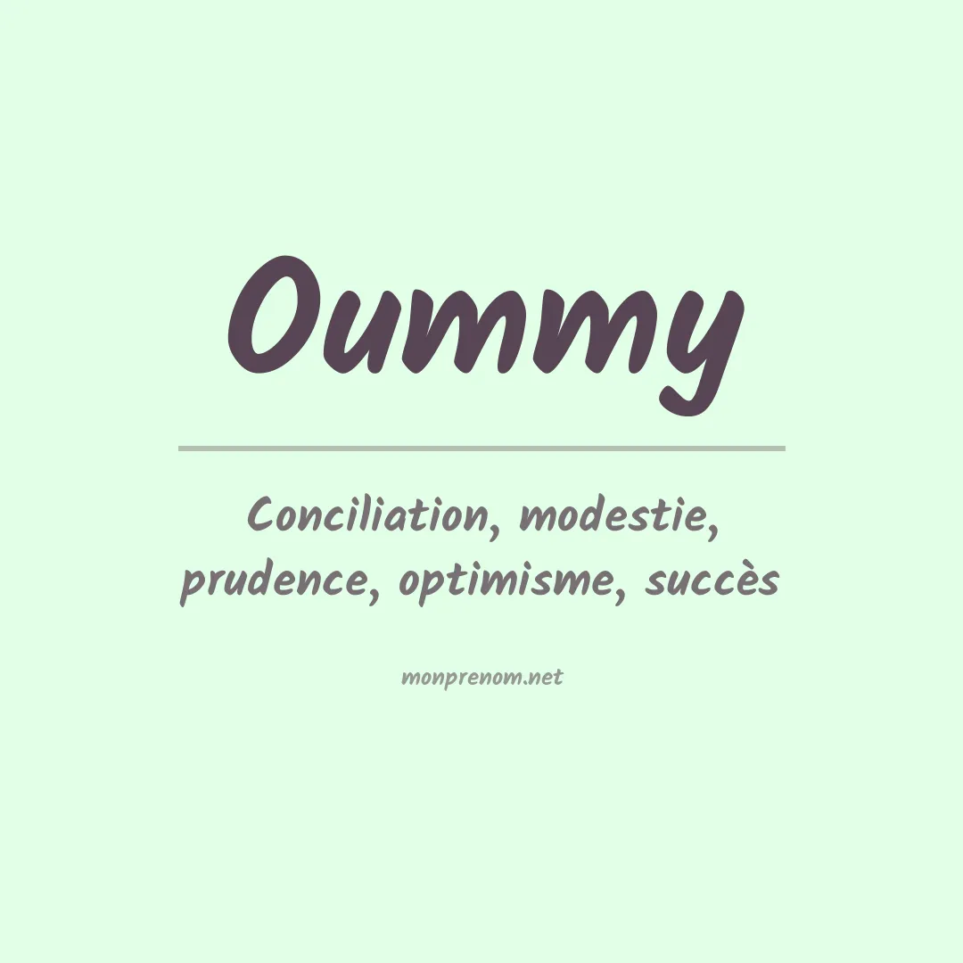Signification du prénom Oummy