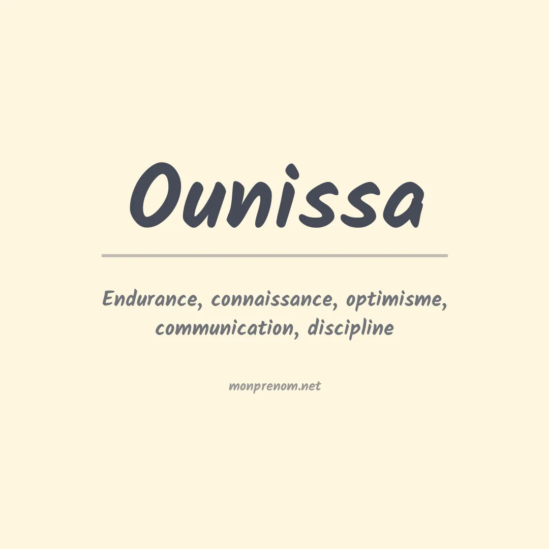 Prénom Ounissa