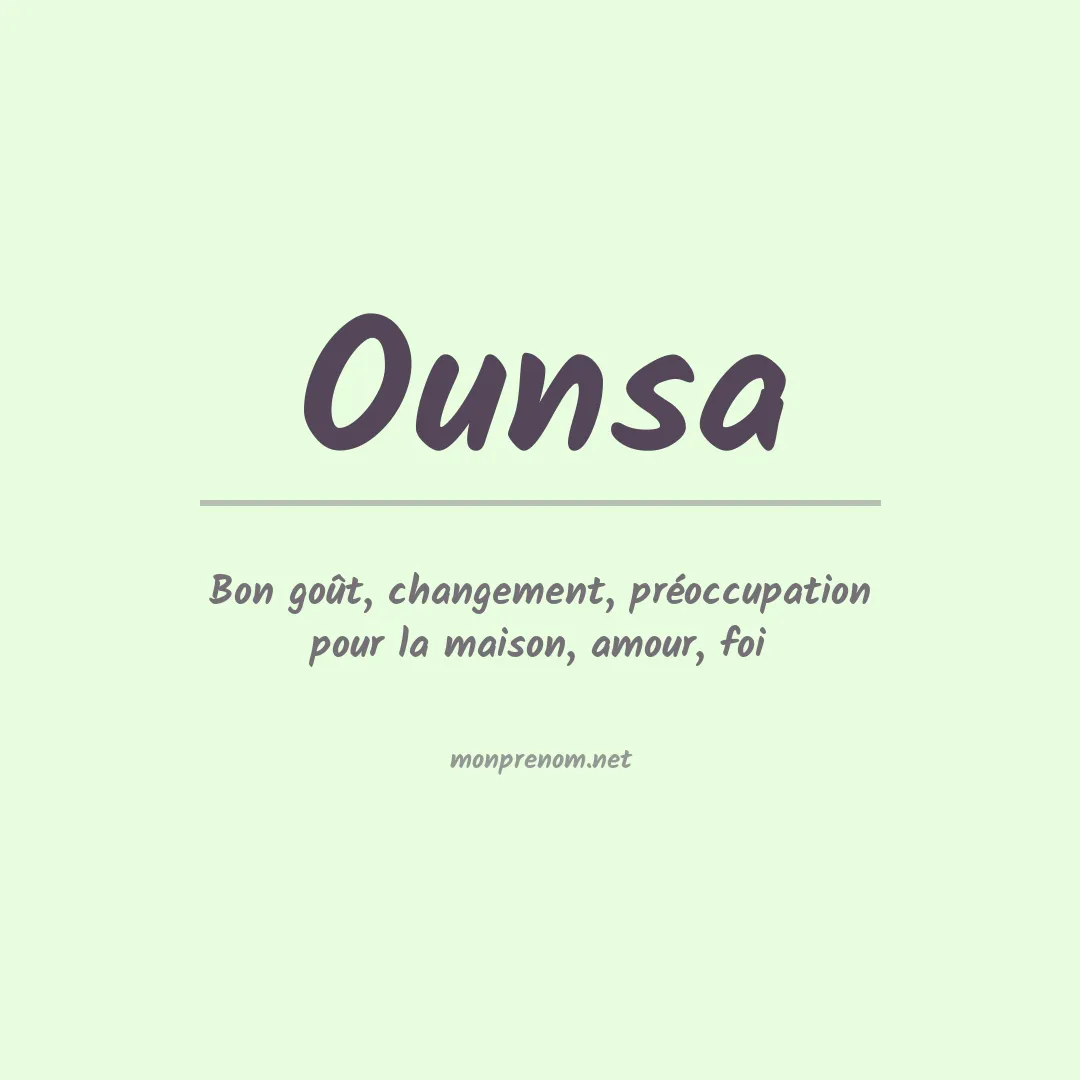 Signification du prénom Ounsa