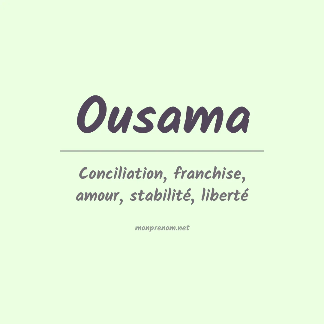 Signification du prénom Ousama