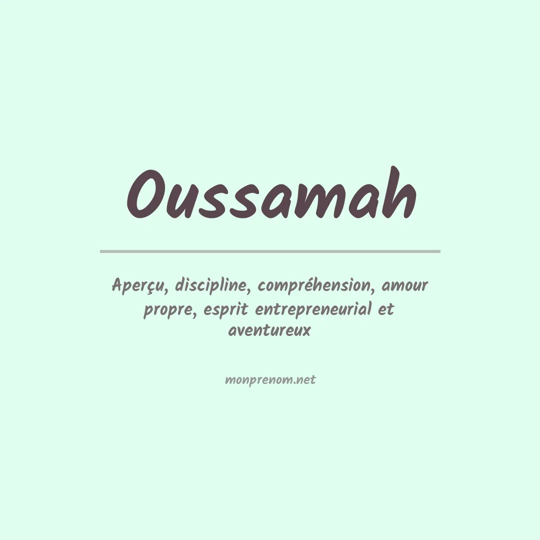 Signification du prénom Oussamah