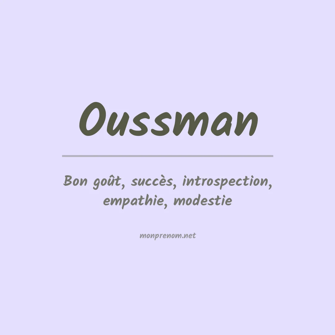 Signification du prénom Oussman