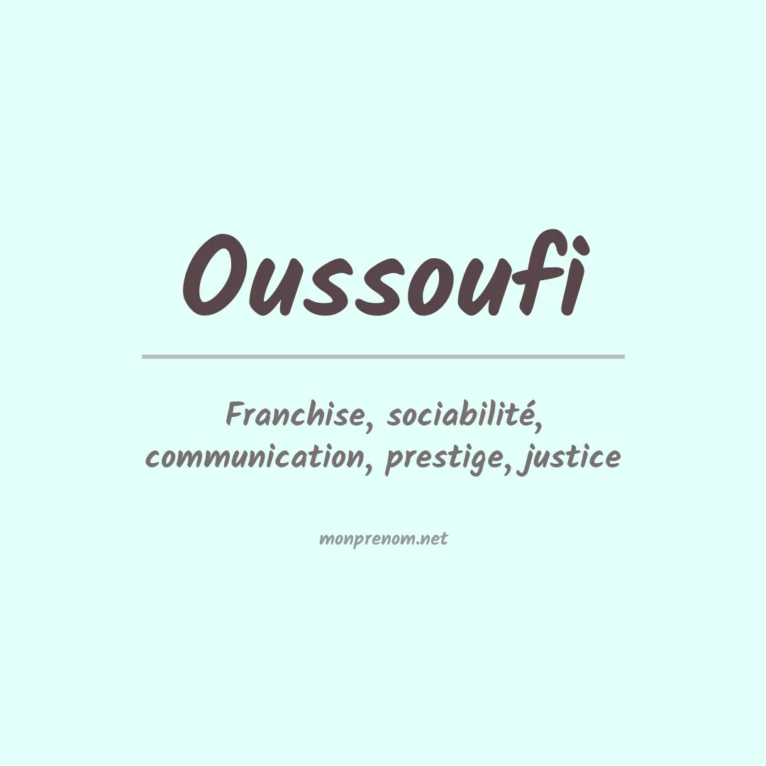 Signification du prénom Oussoufi