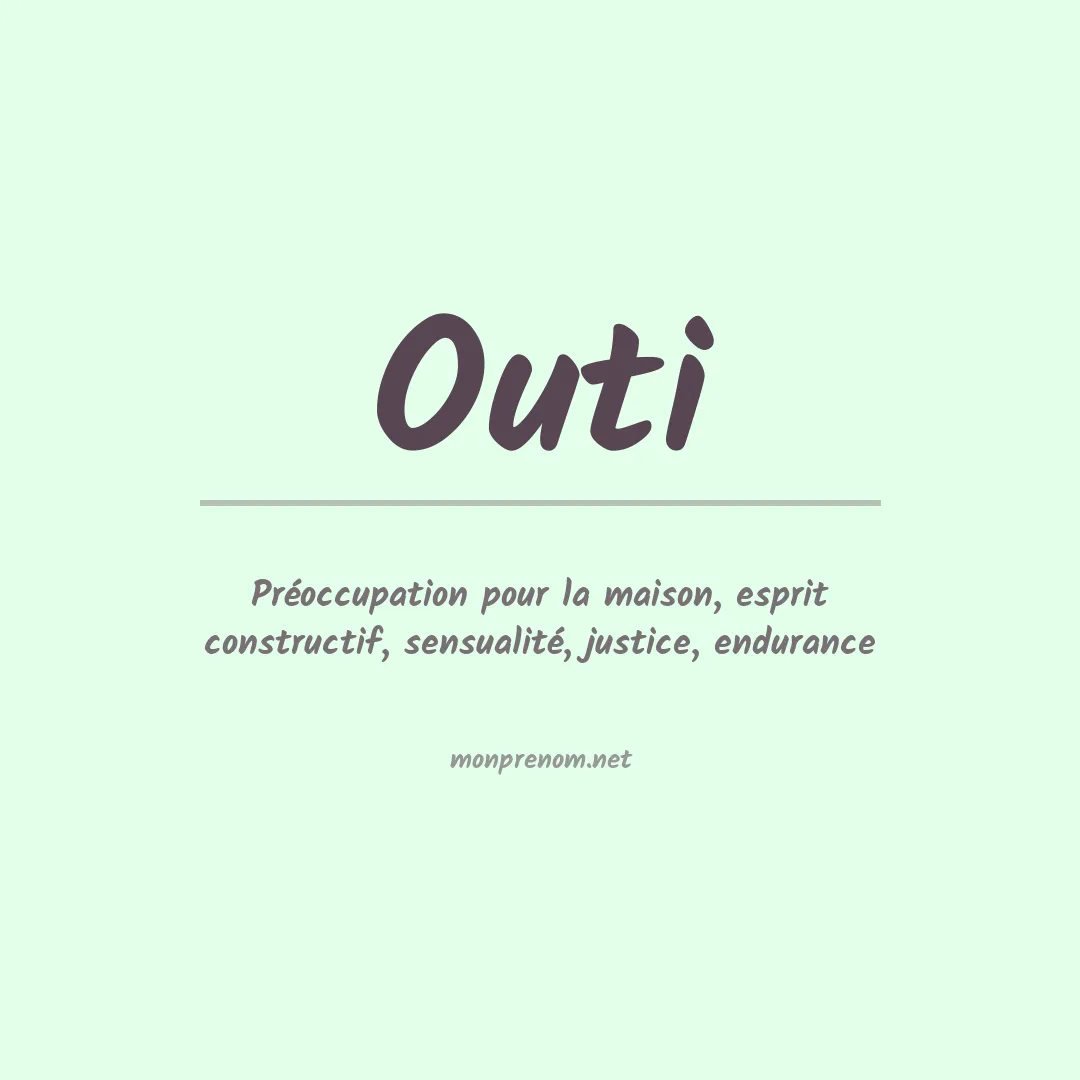 Signification du prénom Outi