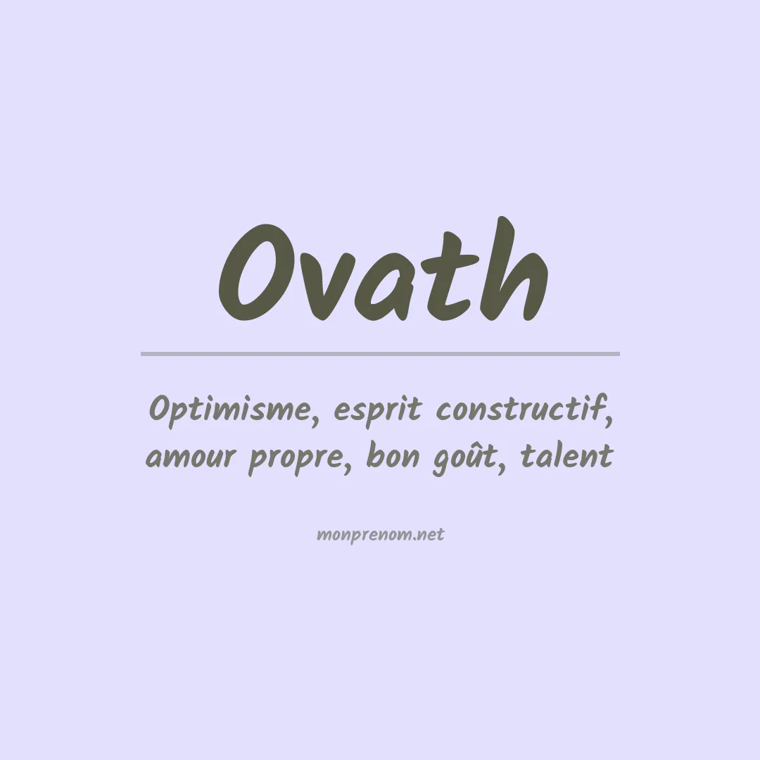 Signification du prénom Ovath