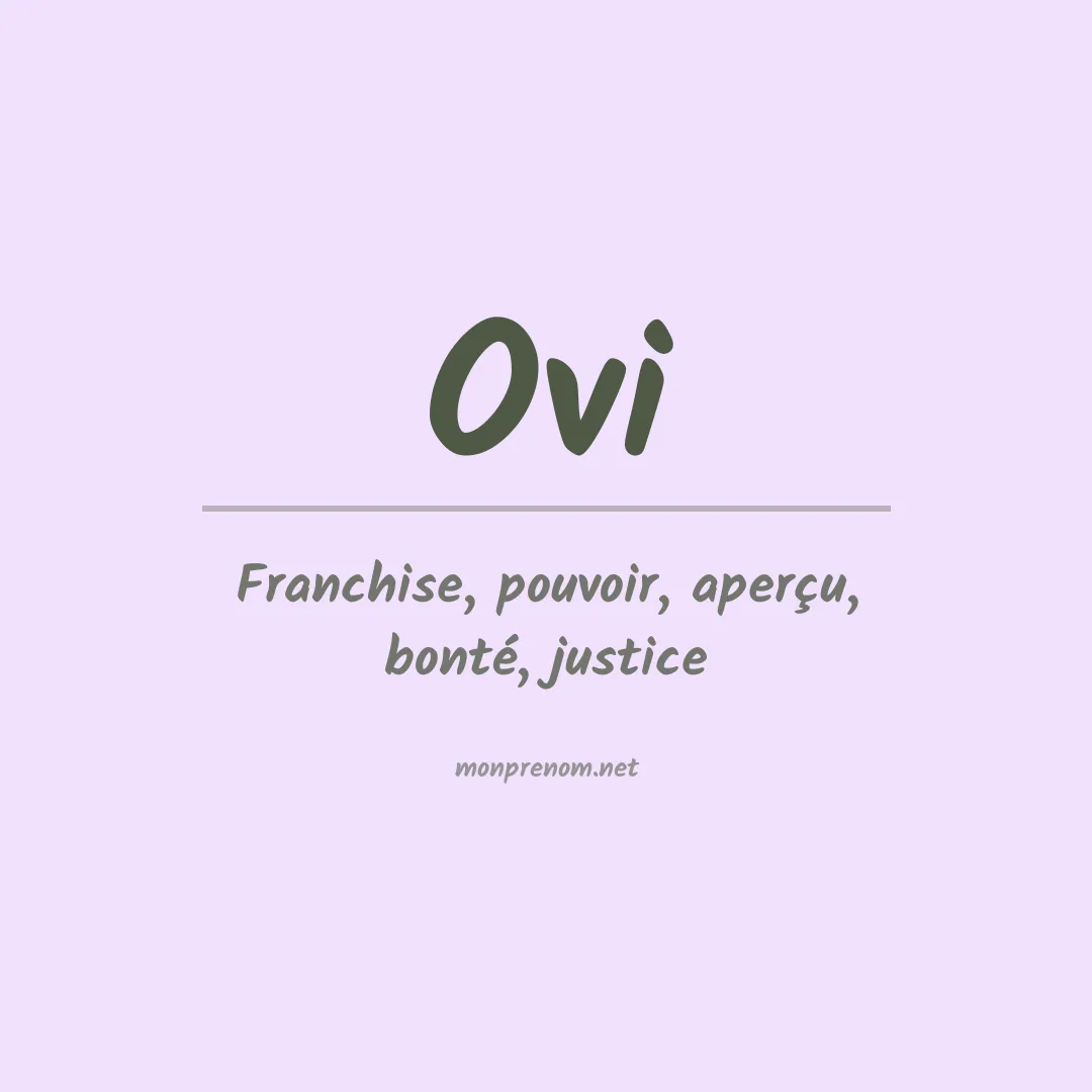 Signification du prénom Ovi