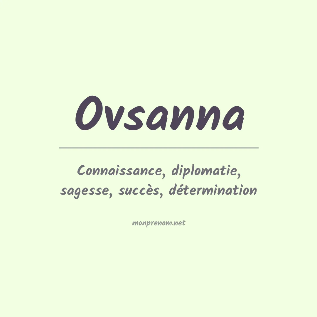 Signification du prénom Ovsanna