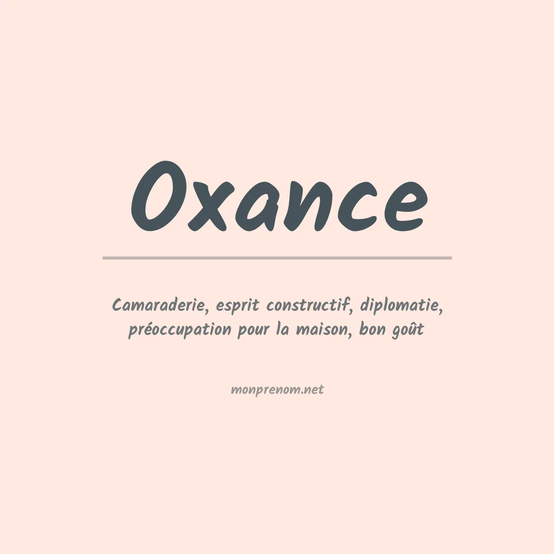 Signification du prénom Oxance