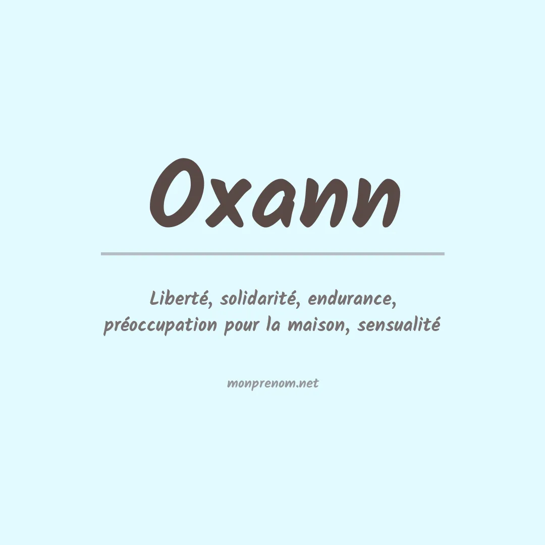 Signification du prénom Oxann