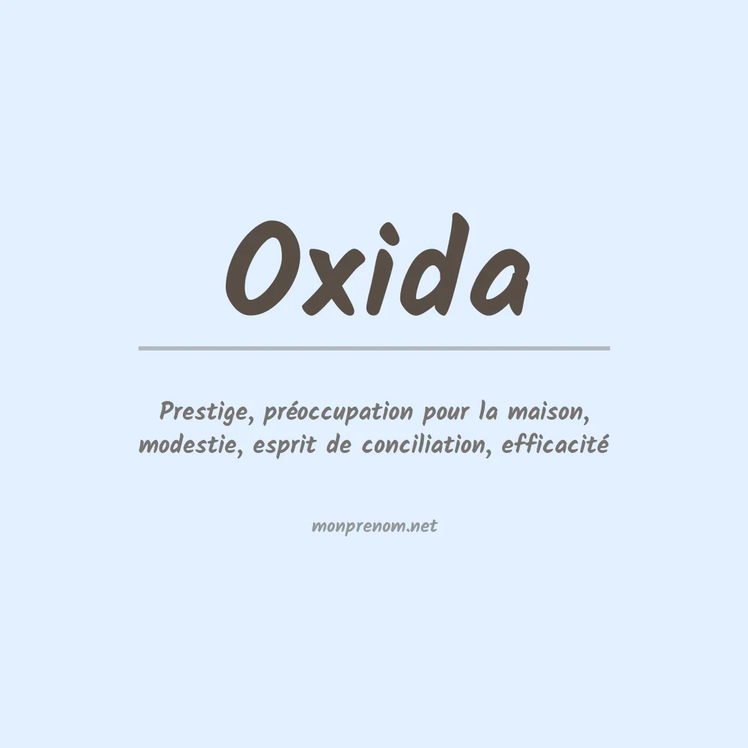 Signification du prénom Oxida