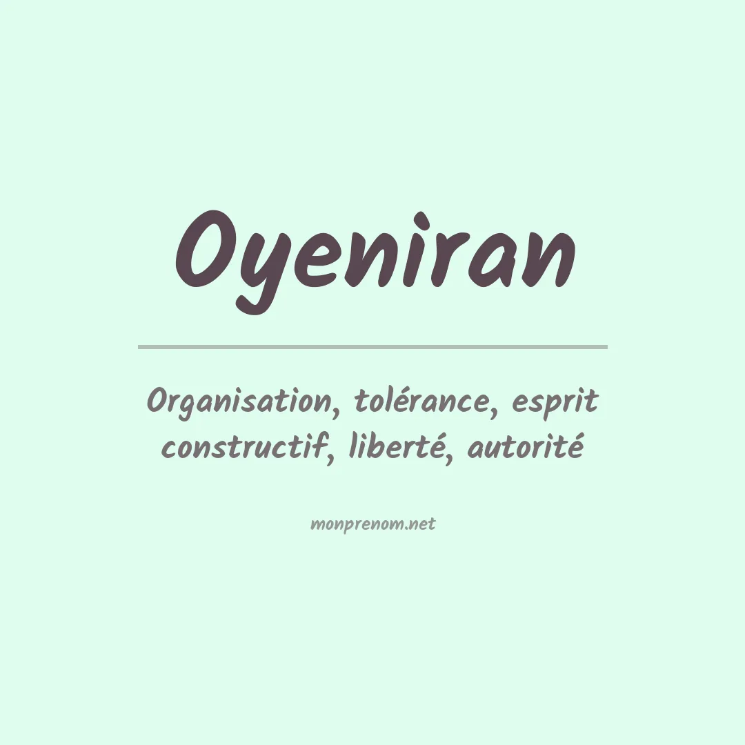Signification du prénom Oyeniran