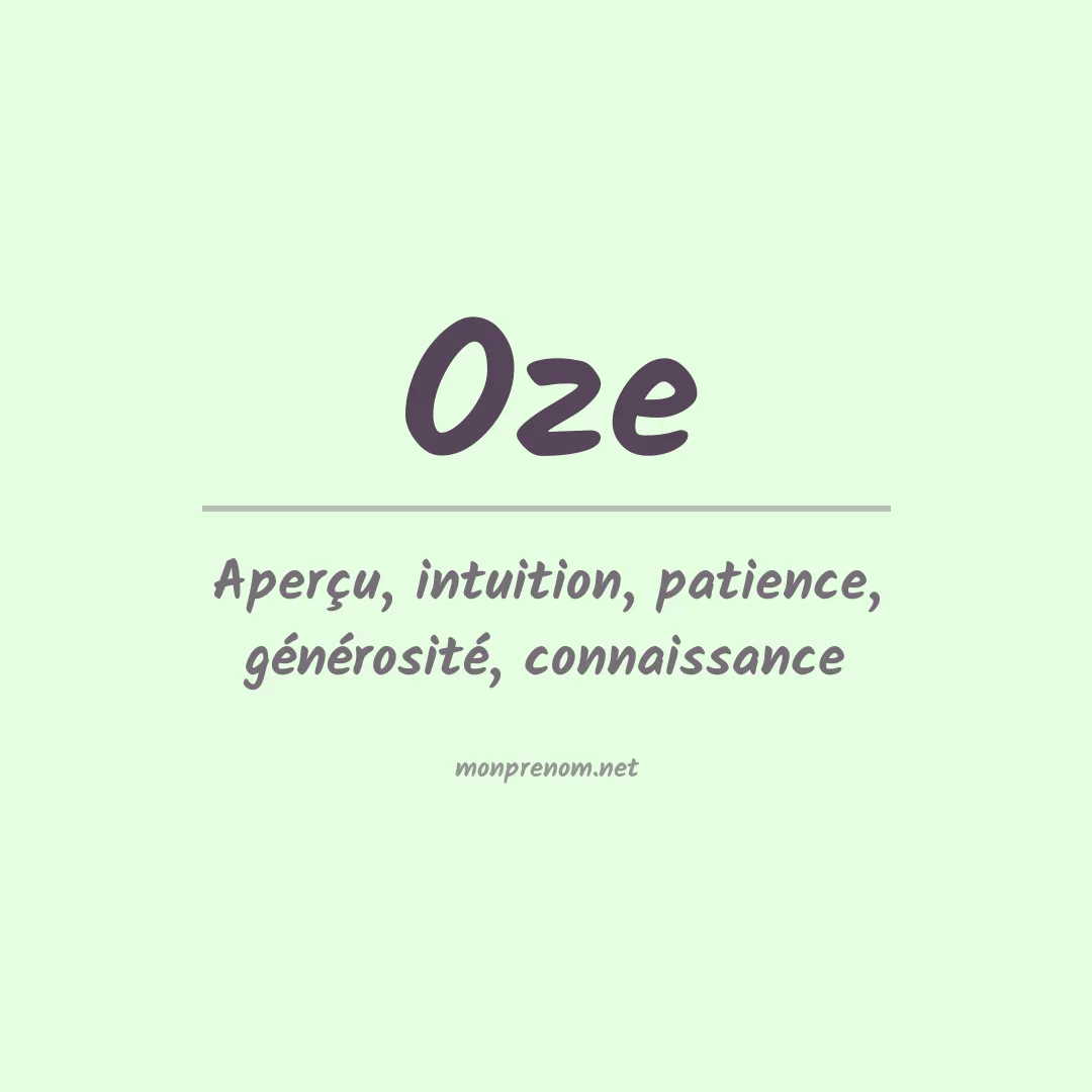 Prénom Oze