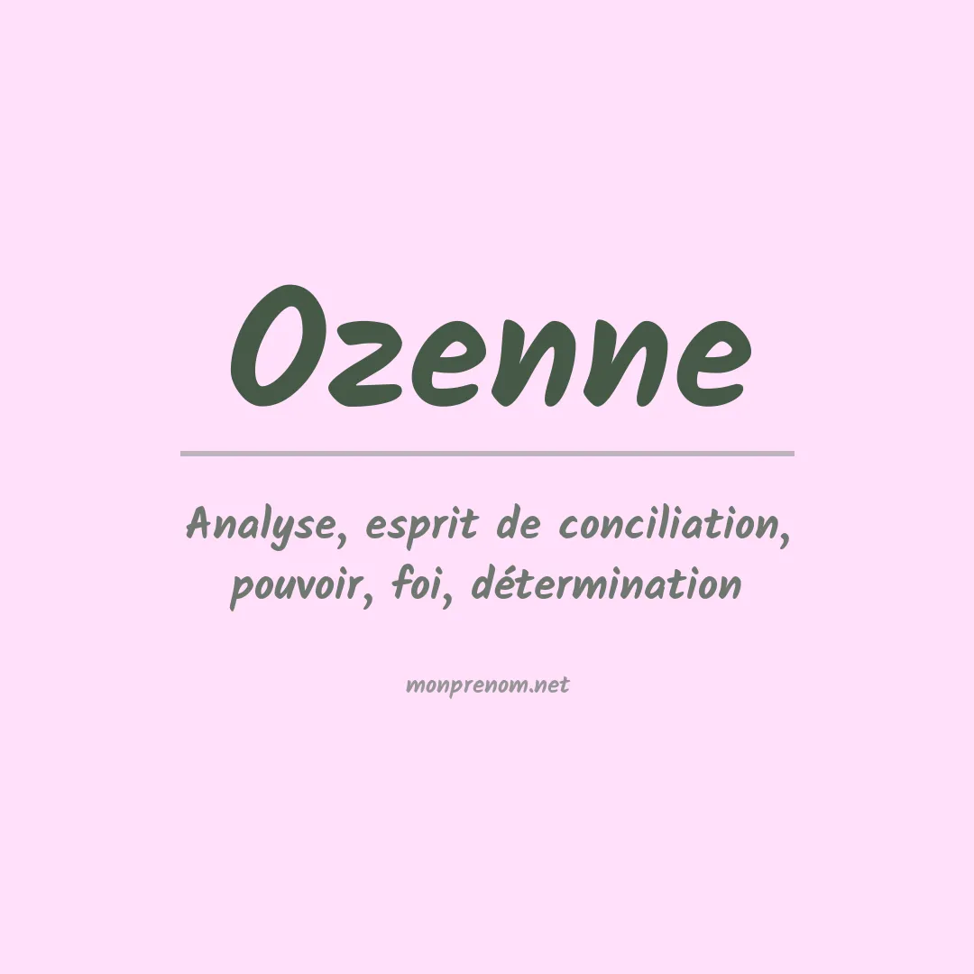 Signification du prénom Ozenne