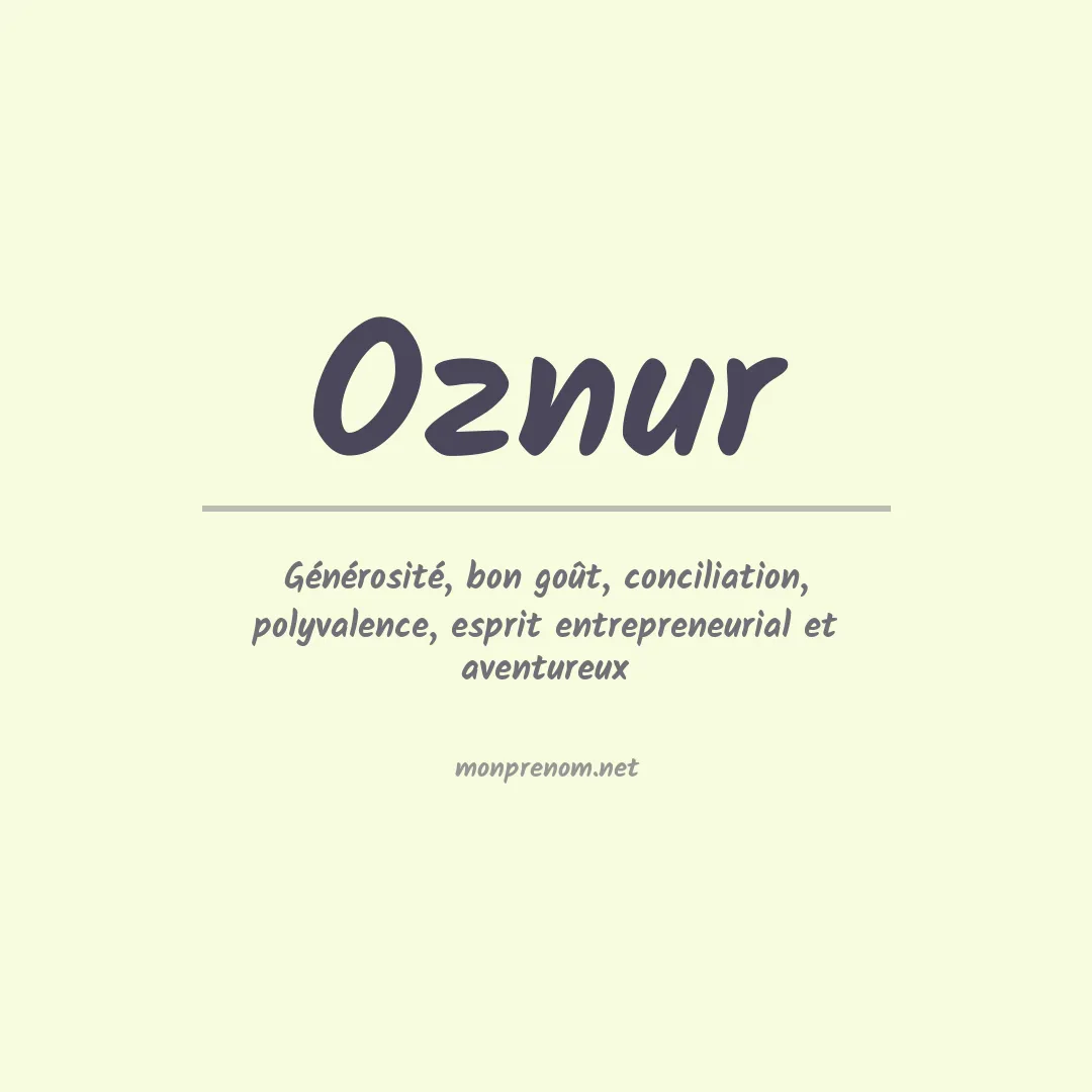 Prénom Oznur