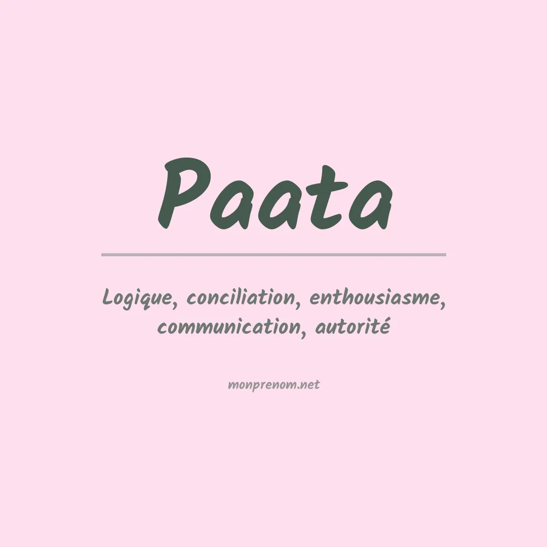 Signification du prénom Paata