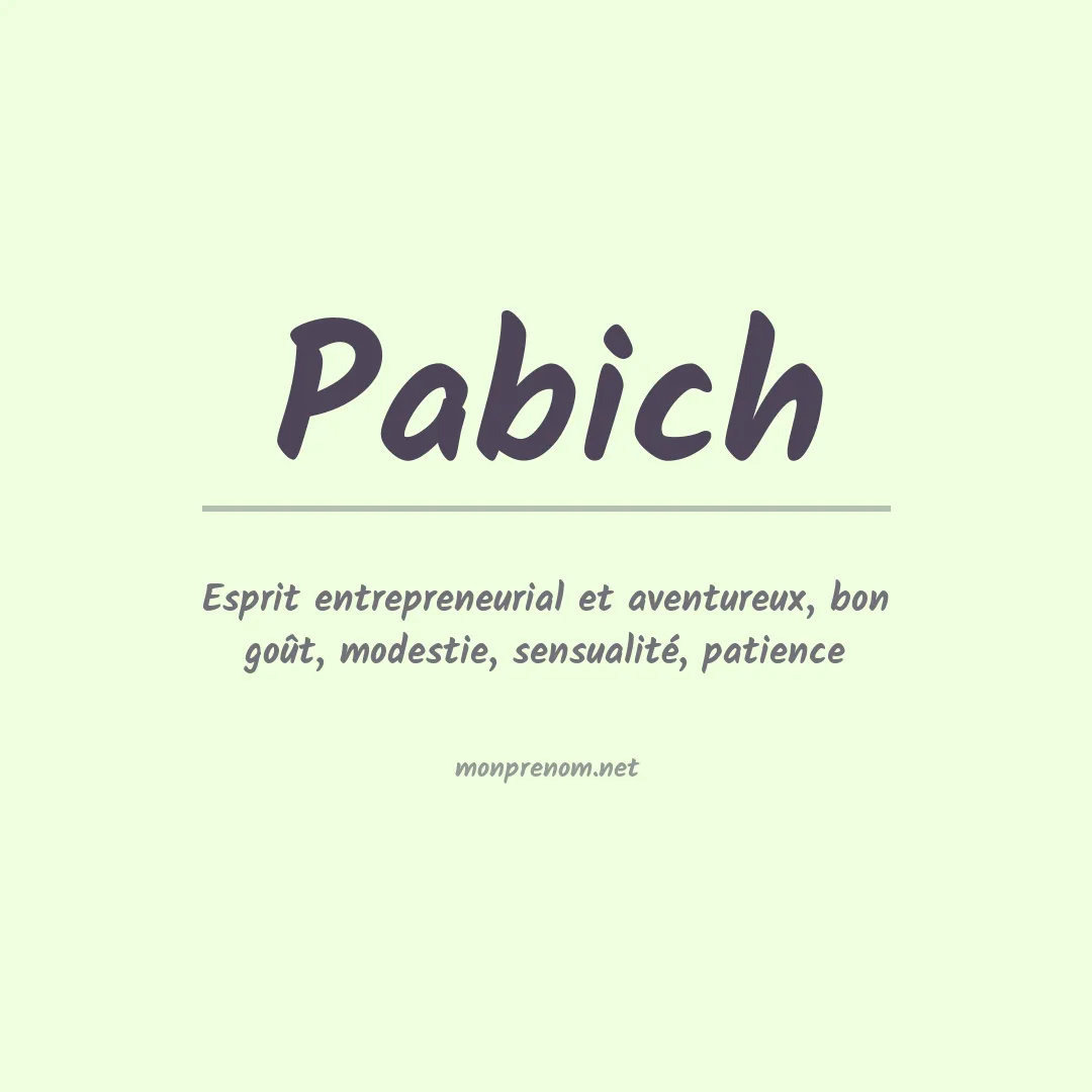 Prénom Pabich