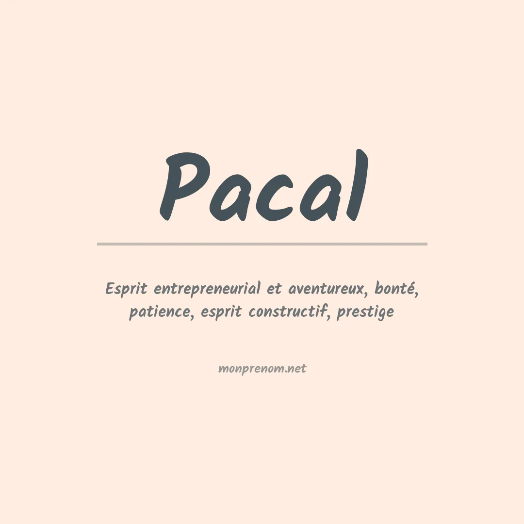 Prénom Pacal