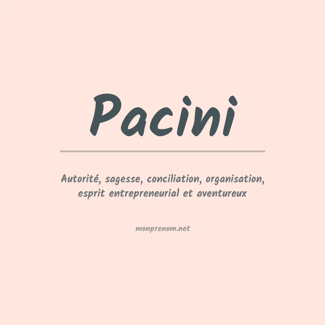 Prénom Pacini