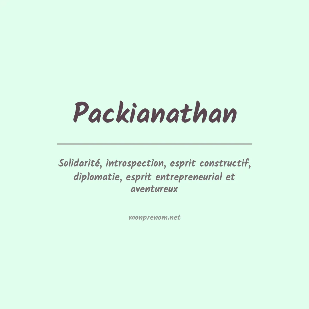 Signification du prénom Packianathan