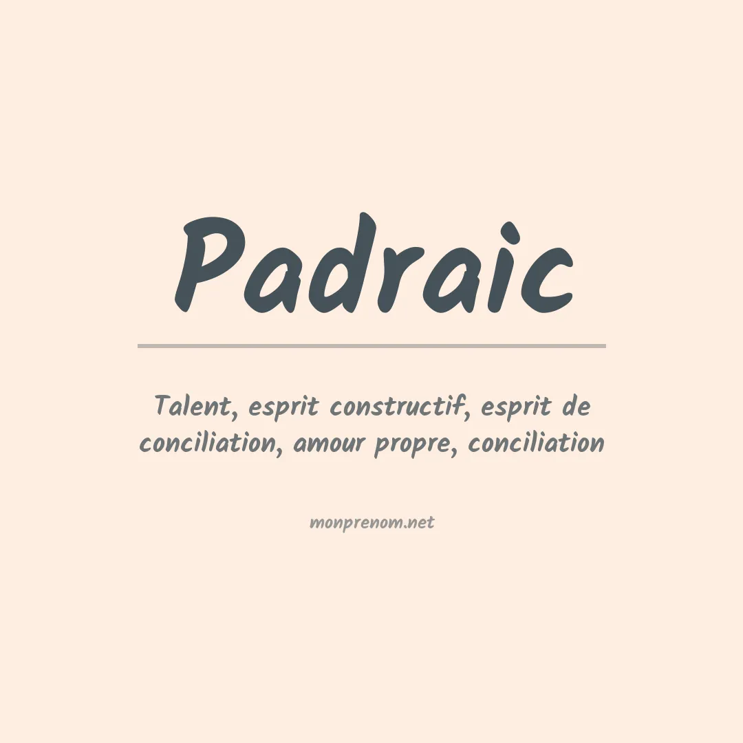 Signification du prénom Padraic