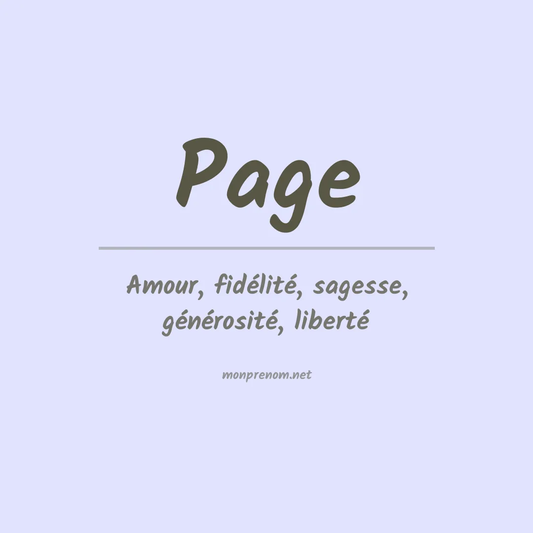 Prénom Page