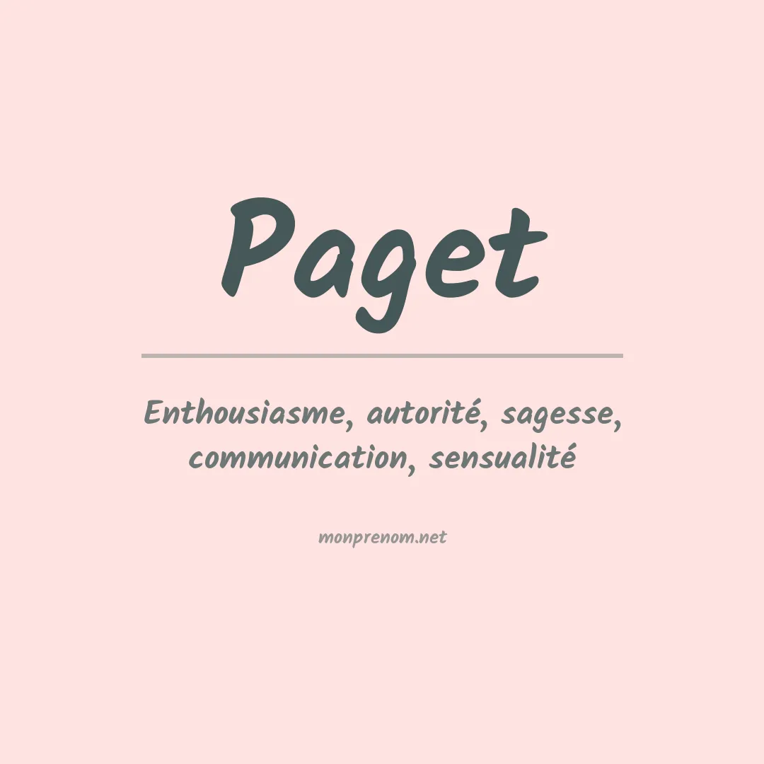 Prénom Paget
