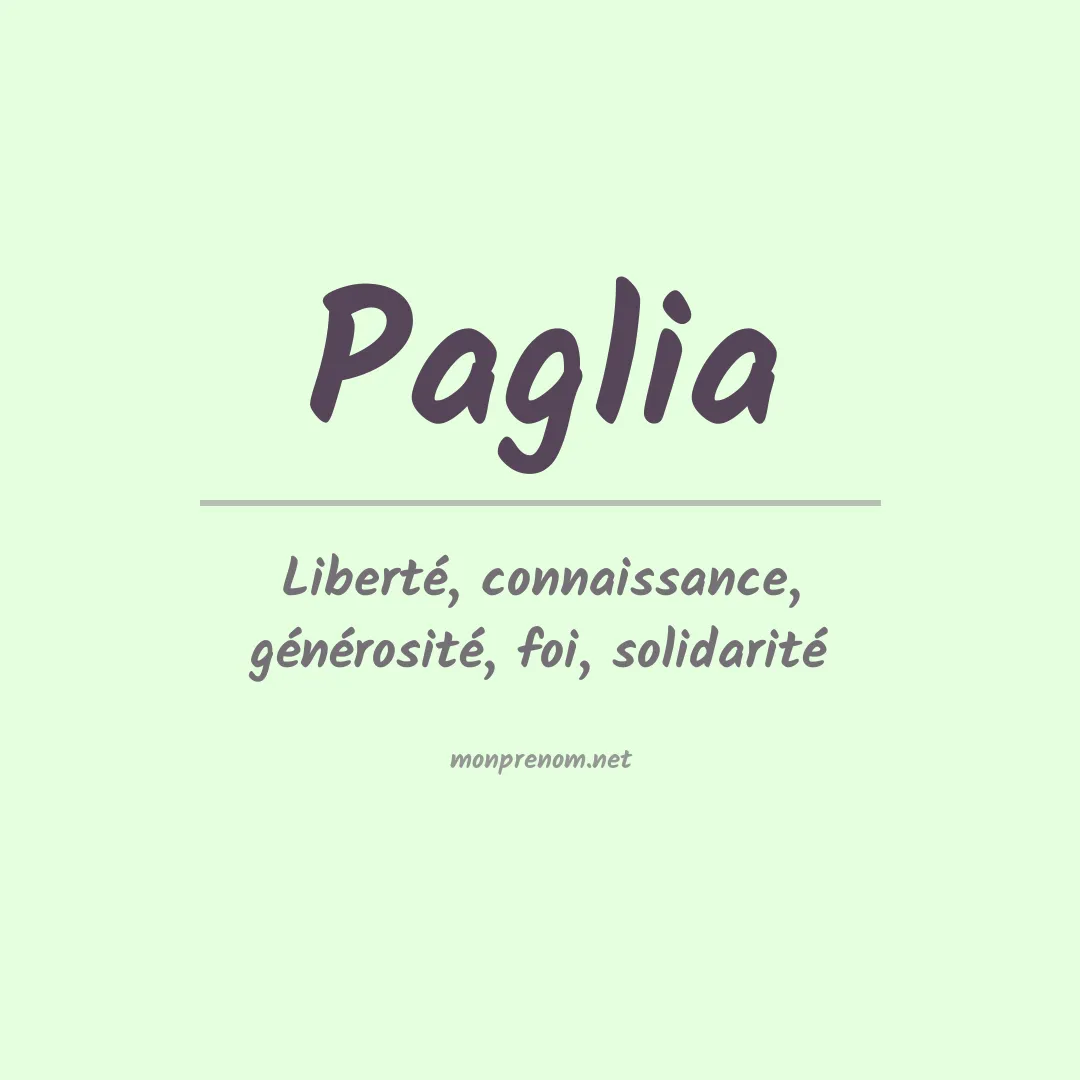 Prénom Paglia