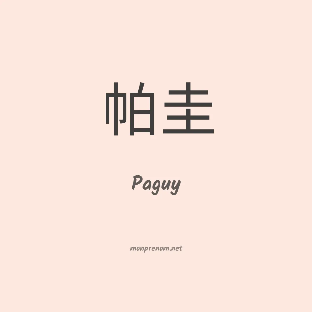 Paguy en chinois