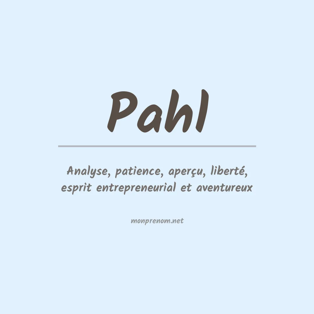 Prénom Pahl