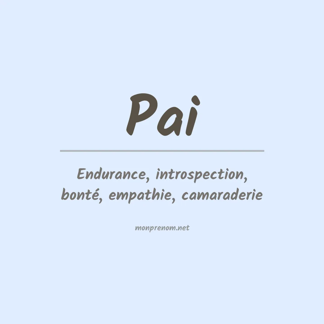 Prénom Pai