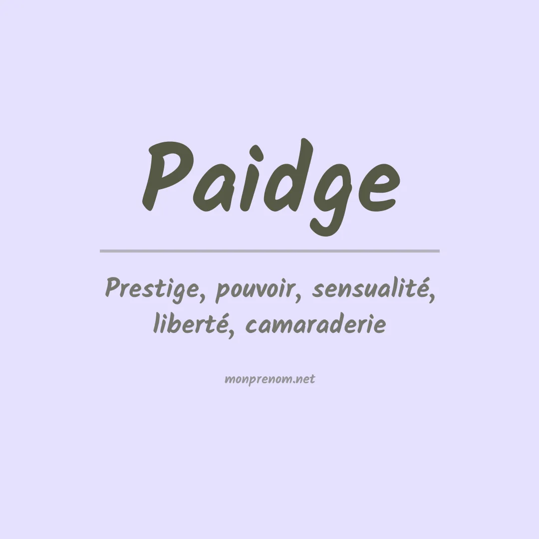 Prénom Paidge