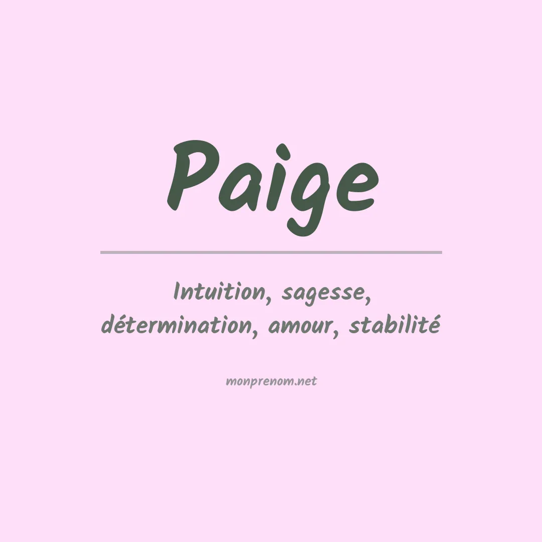 Prénom Paige