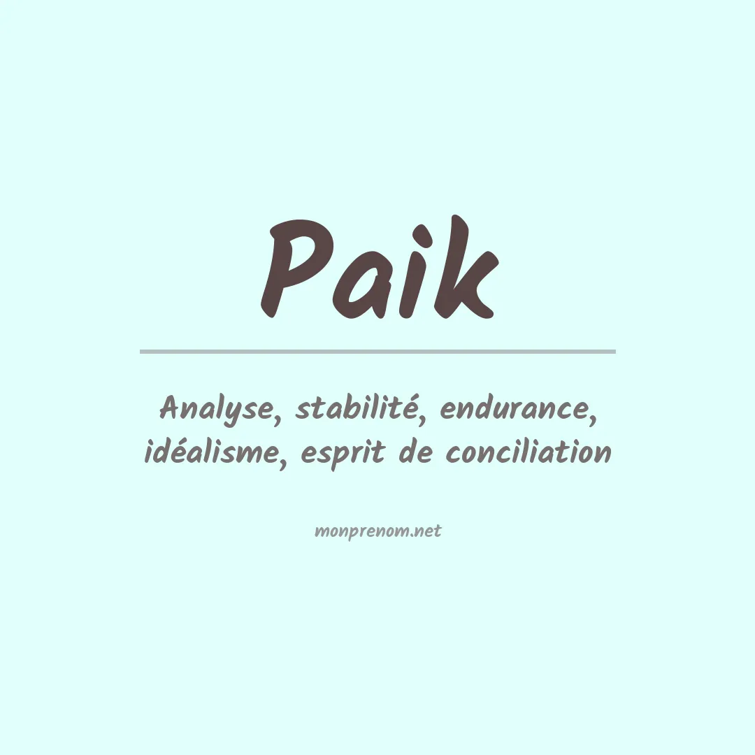 Prénom Paik