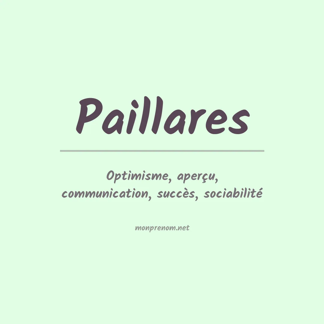 Prénom Paillares