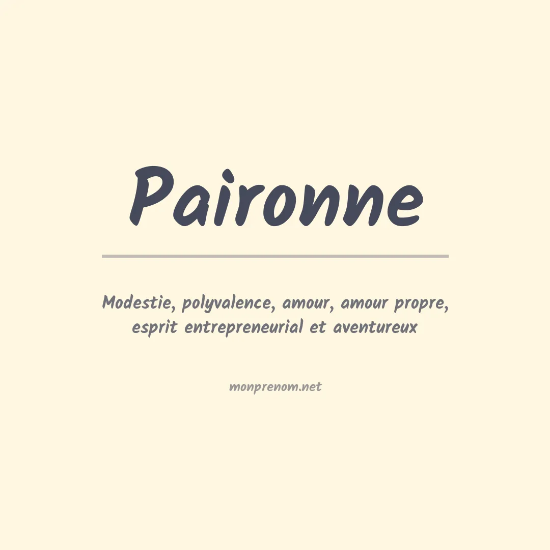Signification du prénom Paironne
