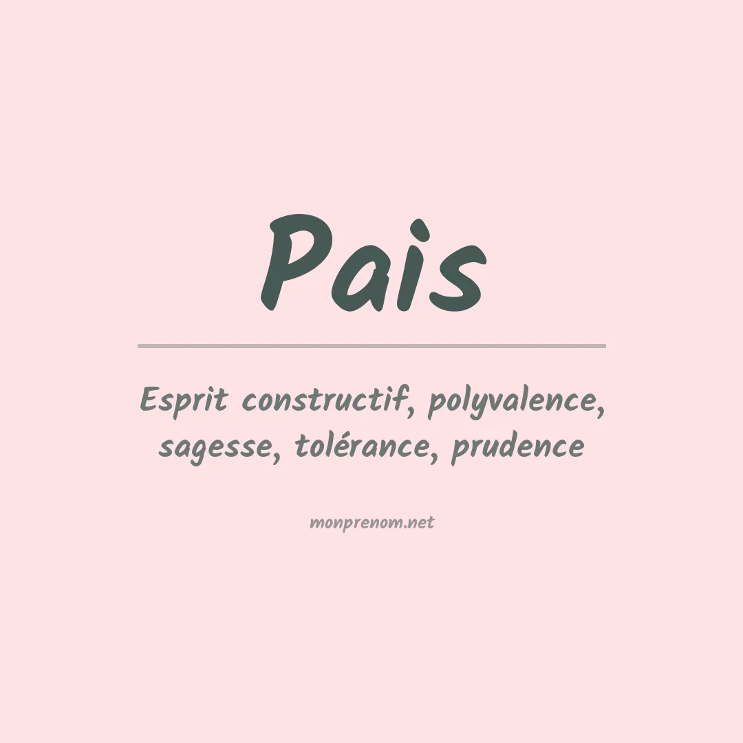 Prénom Pais