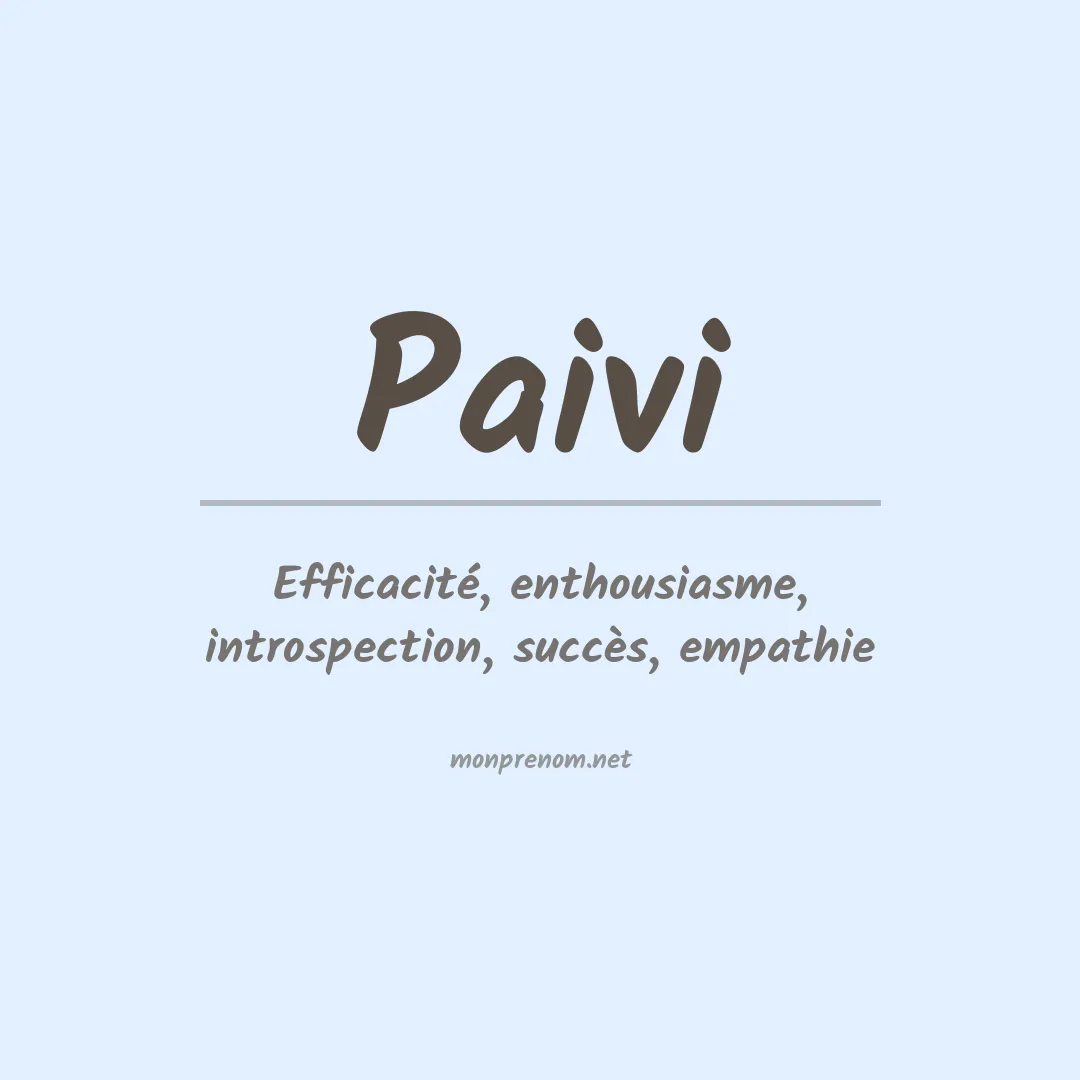 Signification du prénom Paivi