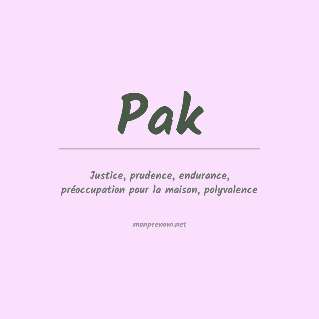 Prénom Pak