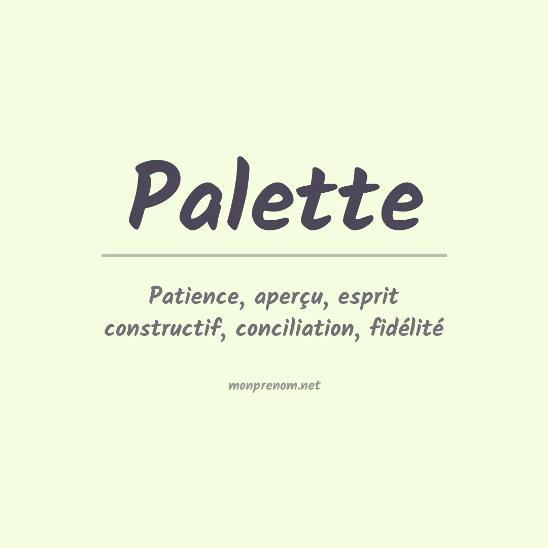 Signification du prénom Palette