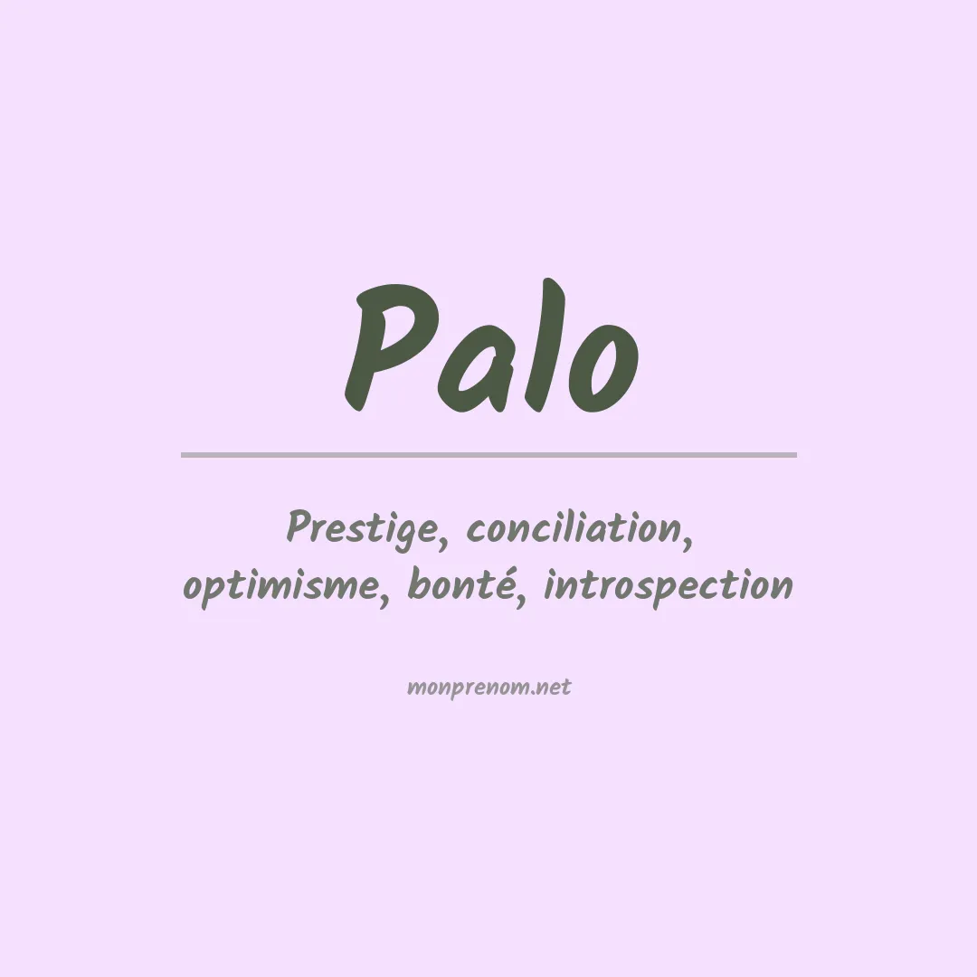 Prénom Palo