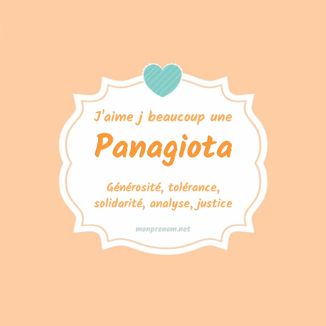 J'aime beaucoup Panagiota