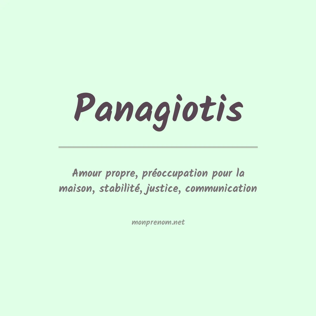 Signification du prénom Panagiotis