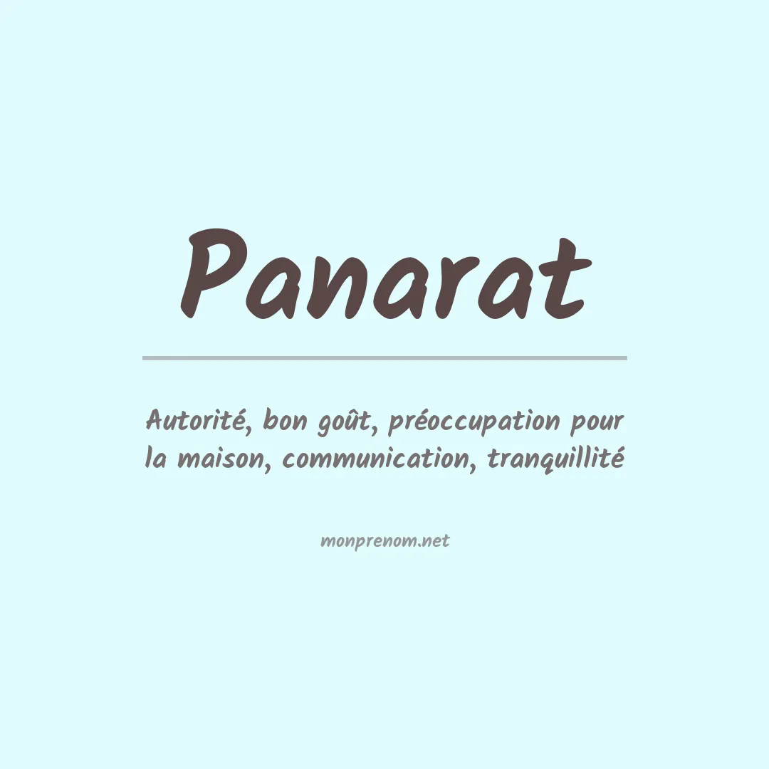 Signification du prénom Panarat