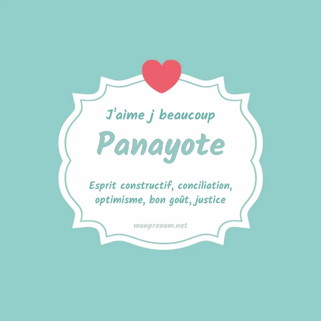 J'aime beaucoup Panayote