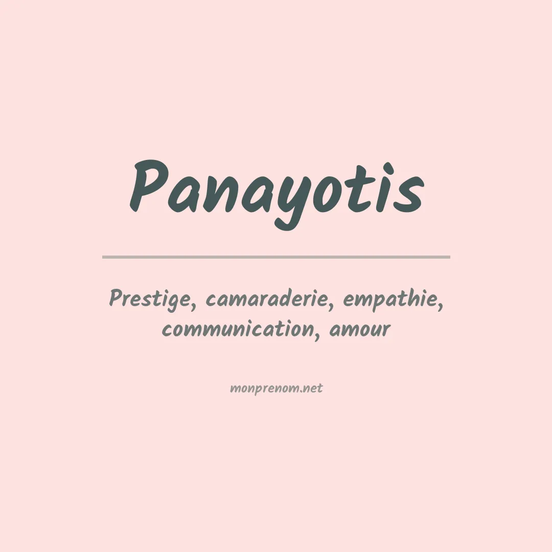 Signification du prénom Panayotis
