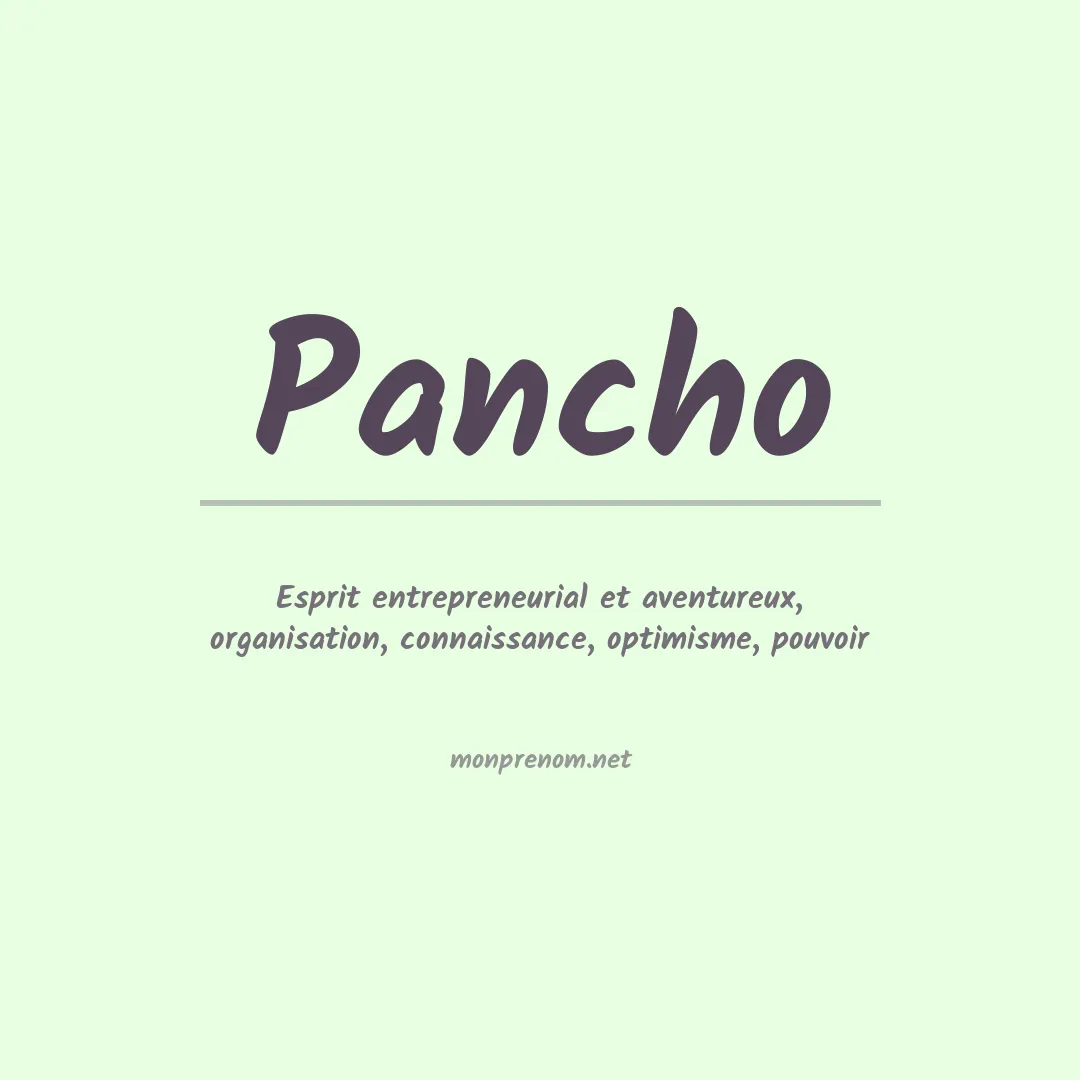 Signification du prénom Pancho