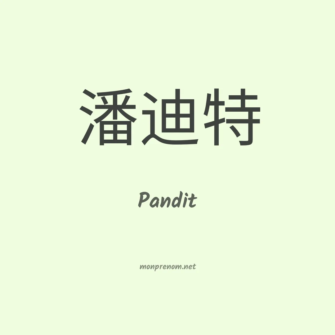 Pandit en chinois