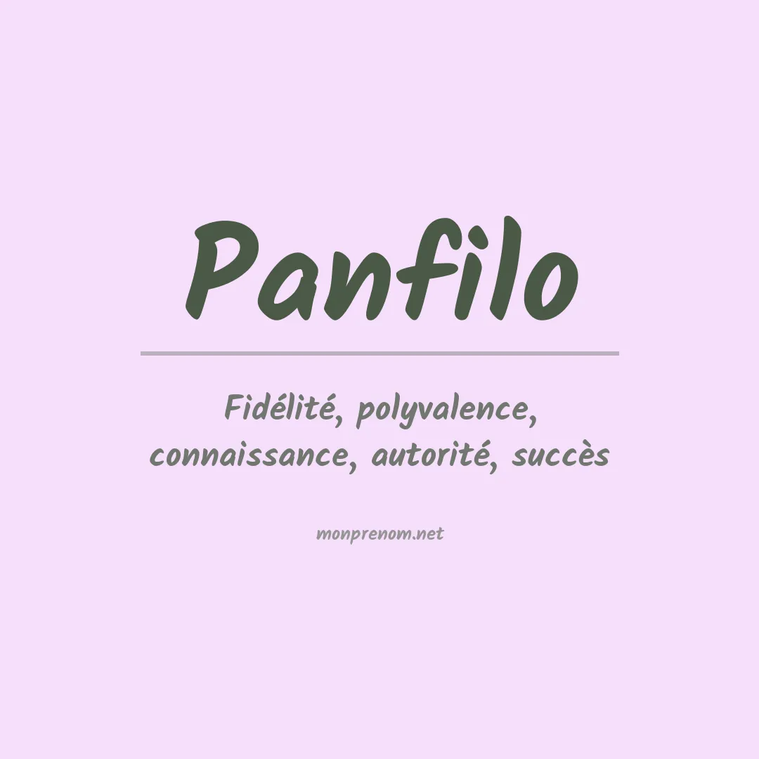 Signification du prénom Panfilo
