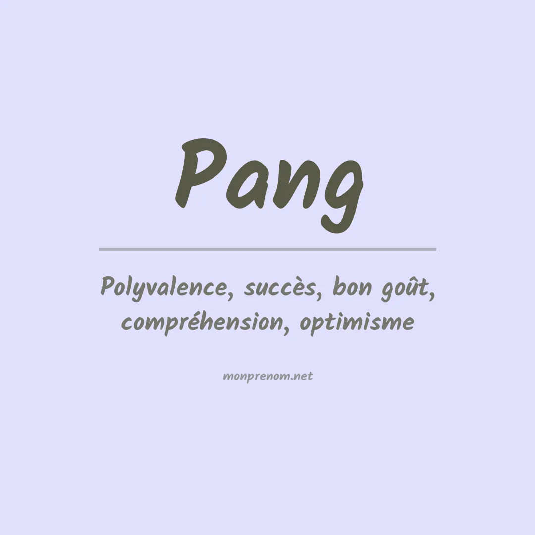 Prénom Pang