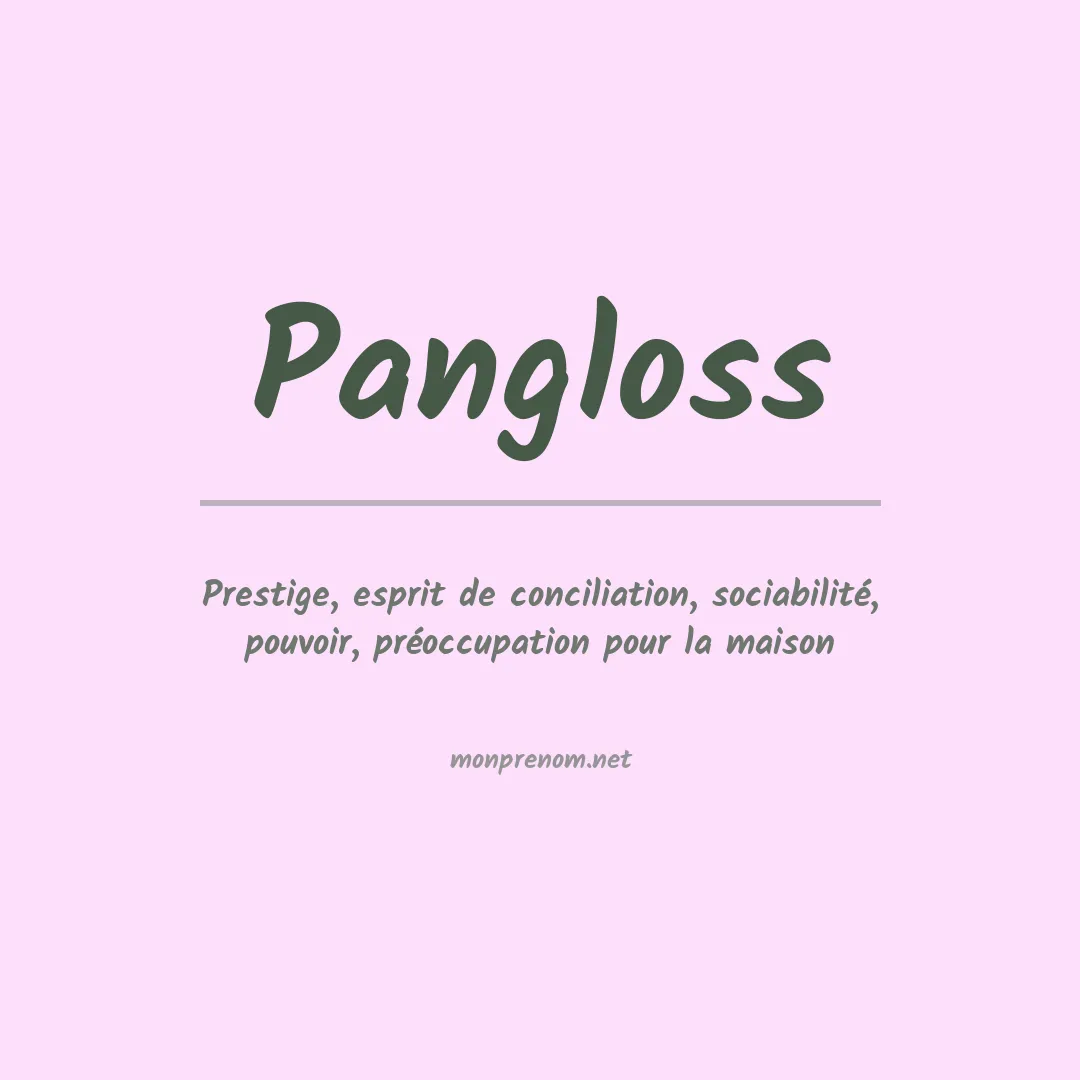 Signification du prénom Pangloss